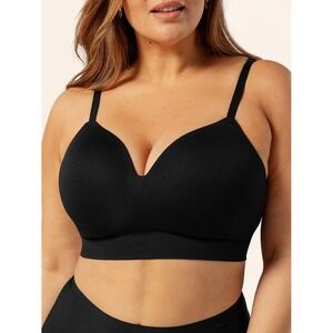 Truekind Supportive Comfort Wireless Shaping Bra Black‎ Seamless No Wire 2XL Nwt